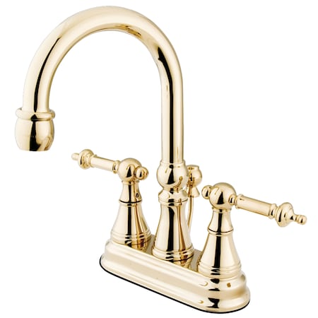 4 Centerset Bathroom Faucet, Polished Brass